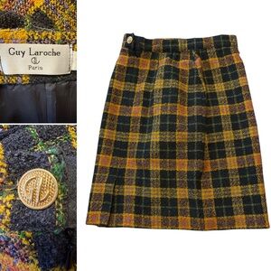 SKIRT SZ 4 PLAID — GUY LAROCHE vintage